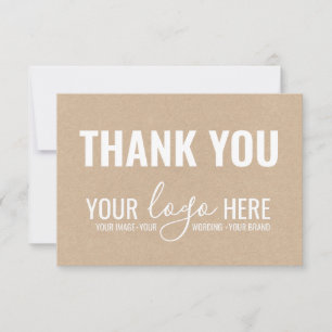 Zakelijk Merk Bedrijf Logo White Kraft Dank u Bedankkaart