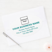 Zakelijk merk Blauwgroen Groene Minimale Teksten o Ovale Sticker (Envelop)