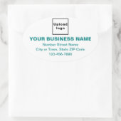 Zakelijk merk Blauwgroen Groene Minimale Teksten o Ovale Sticker (Tas)