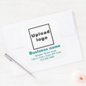 Zakelijk merk Blauwgroen Groene Minimale Teksten o Vierkante Sticker (Envelop)