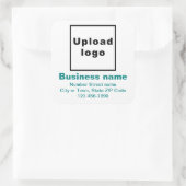 Zakelijk merk Blauwgroen Groene Minimale Teksten o Vierkante Sticker (Tas)