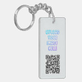 Zakelijk merk en QR-code logo sleutelhanger (Voorkant Links)