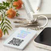 Zakelijk merk en QR-code logo sleutelhanger (Voorkant Rechts)