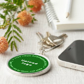 Zakelijk Merk Groen Rond Premium Sleutelhanger (Zijkant)
