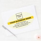 Zakelijk merk met hooglicht op geel ovale sticker (Envelop)