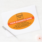 Zakelijk merk met hooglicht op Oranje kleur Ovale Sticker (Envelop)