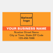 Zakelijk merk met hooglicht op Oranje kleur Rechthoekige Sticker (Voorkant)