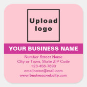 Zakelijk merk met hooglicht op roze vierkante sticker (Voorkant)