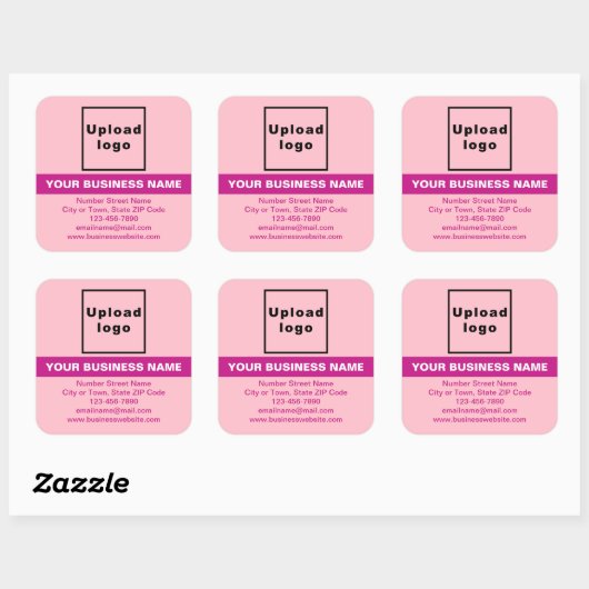 Zakelijk merk met hooglicht op roze vierkante sticker (Vel)