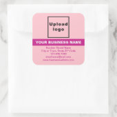 Zakelijk merk met hooglicht op roze vierkante sticker (Tas)
