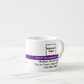 Zakelijk merk met Paars hooglicht op Espresso Kop (Voorkant rechts)