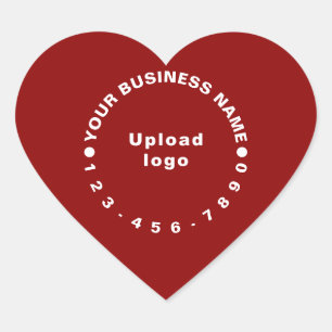 Zakelijk Merk Met Telefoonnummer in het Rood Hart Sticker