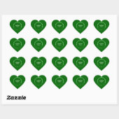 Zakelijk merk met telefoonnummer op groen hart sticker (Vel)