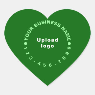 Zakelijk merk met telefoonnummer op groen hart sticker