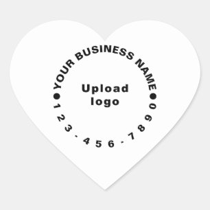 Zakelijk merk met telefoonnummer op wit hart sticker