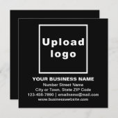 Zakelijk merk op Black Square Flat Note-Kaart Notitiekaartje (Voorkant / Achterkant)