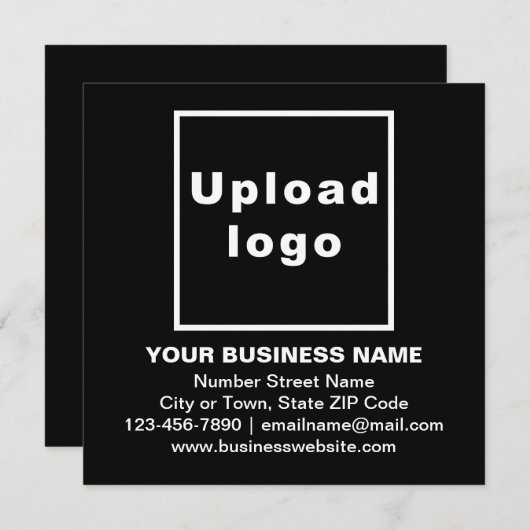 Zakelijk merk op Black Square Flat Note-Kaart Notitiekaartje (Voorkant / Achterkant)