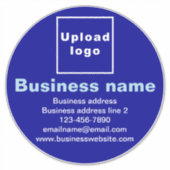 Zakelijk merk op Blauw Grote Ronde Vinyl Sticker (Voorkant)