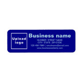 Zakelijk merk op blauw retouradreslabel etiket (Voorkant)