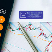 Zakelijk merk op blauw retouradreslabel etiket