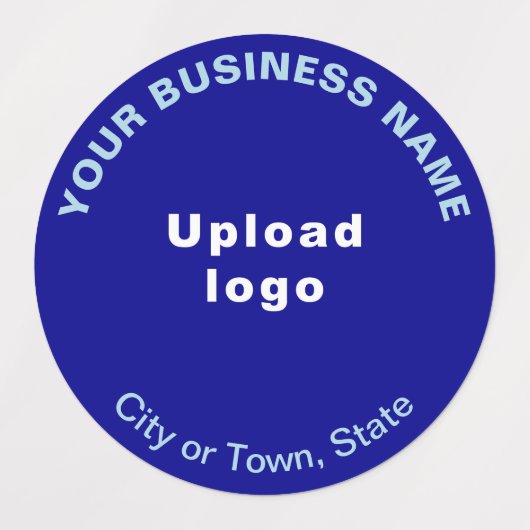 Zakelijk merk op blauw rondezelfetiket labels (Design 1)