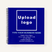 Zakelijk merk op blauw vierkant spiraalnotitieboek notitieboek (Voorkant)