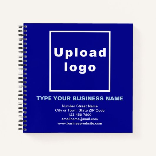 Zakelijk merk op blauw vierkant spiraalnotitieboek notitieboek (Voorkant)