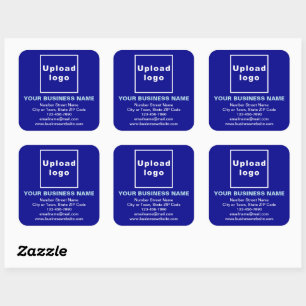 Zakelijk merk op blauw vierkant ticker vierkante sticker