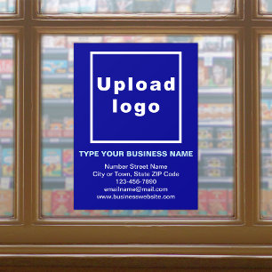 Zakelijk merk op blauwe raamfolie raamsticker