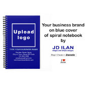 Zakelijk merk op blauwe spiraalnotitieboekje notitieboek