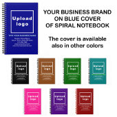 Zakelijk merk op blauwe spiraalnotitieboekje notitieboek