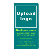 Zakelijk merk op Blauwgroen groen portret Etiket (Voorkant)