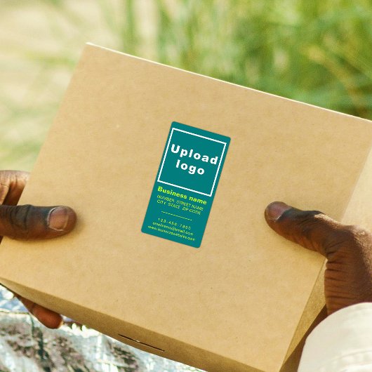 Zakelijk merk op Blauwgroen groen portret Etiket