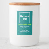 Zakelijk merk op Blauwgroen groen portretformaat Voedselcontainer Etiket (Voorkant)