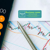 Zakelijk merk op Blauwgroen groen retouradreslabel Etiket