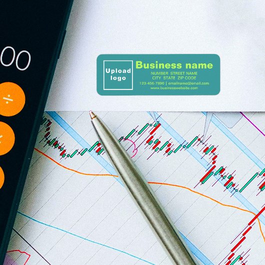 Zakelijk merk op Blauwgroen groen retouradreslabel Etiket