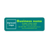 Zakelijk merk op Blauwgroen groen retouradreslabel Etiket (Voorkant)