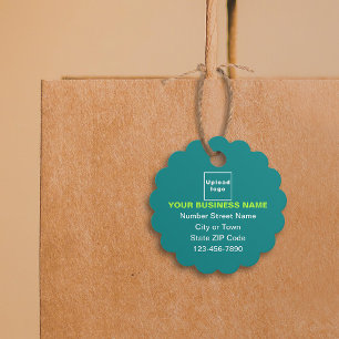 Zakelijk merk op Blauwgroen Groen Schulpvormig Ron Bedankjes Labels