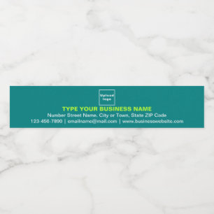 Zakelijk merk op Blauwgroen groene dia Waterfles Etiket