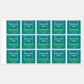 Zakelijk merk op Blauwgroen groene kleefstof Labels (Vel)