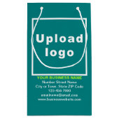 Zakelijk merk op Blauwgroen Groene Kleine Grootte Klein Cadeauzakje (Achterkant)