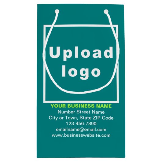 Zakelijk merk op Blauwgroen Groene Kleine Grootte  Klein Cadeauzakje (Achterkant)