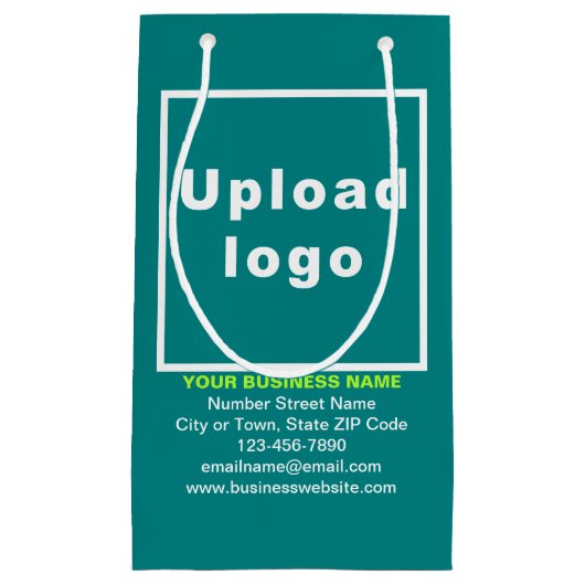 Zakelijk merk op Blauwgroen Groene Kleine Grootte  Klein Cadeauzakje (Voorkant)