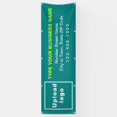 Zakelijk merk op Blauwgroen groene lange banner (Verticaal)