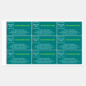 Zakelijk merk op Blauwgroen groene rechthoekkleefs Labels (Vel)