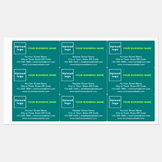 Zakelijk merk op Blauwgroen groene rechthoekkleefs Labels (Vel)