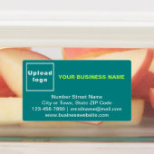 Zakelijk merk op Blauwgroen groene rechthoekkleefs Labels (Aangebracht)