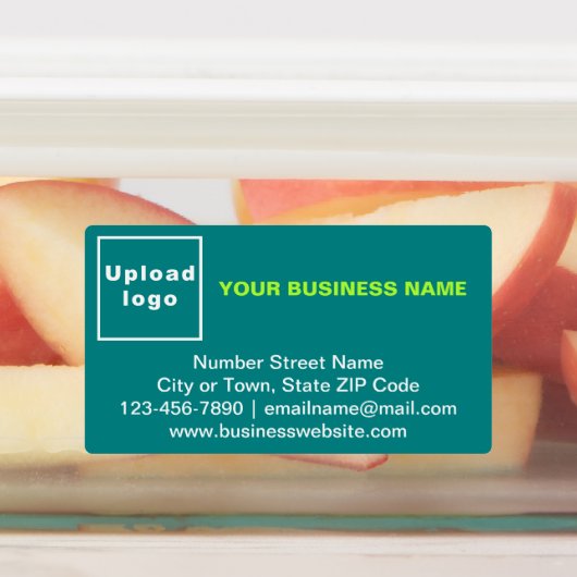 Zakelijk merk op Blauwgroen groene rechthoekkleefs Labels (Aangebracht)