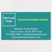 Zakelijk merk op Blauwgroen groene rechthoekkleefs Labels (Design 1)