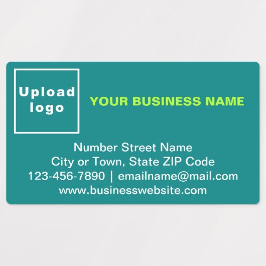 Zakelijk merk op Blauwgroen groene rechthoekkleefs Labels (Design 1)